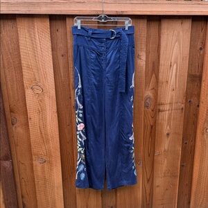 Johnny Was fun embroidered trousers